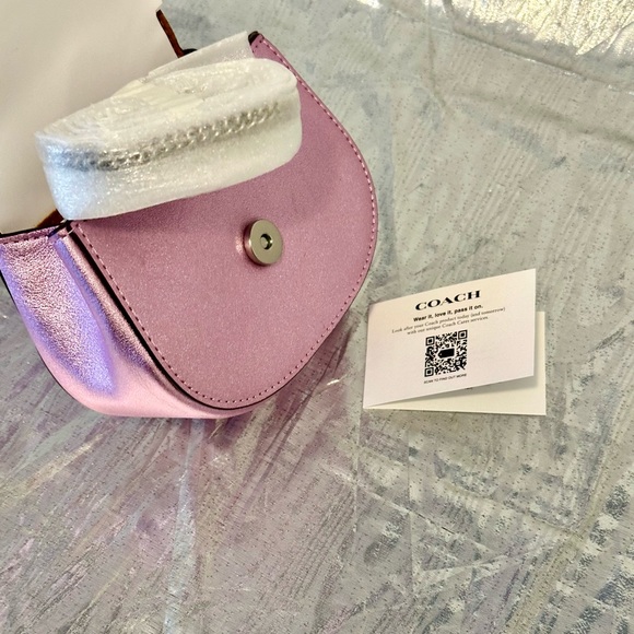 NEW Coach Women’s Mini Crossbody Metallic Pink / Fuchsia - Picture 2 of 7